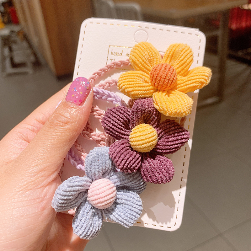 Korean Corduroy Flower  Candy Color Head Rope display picture 5