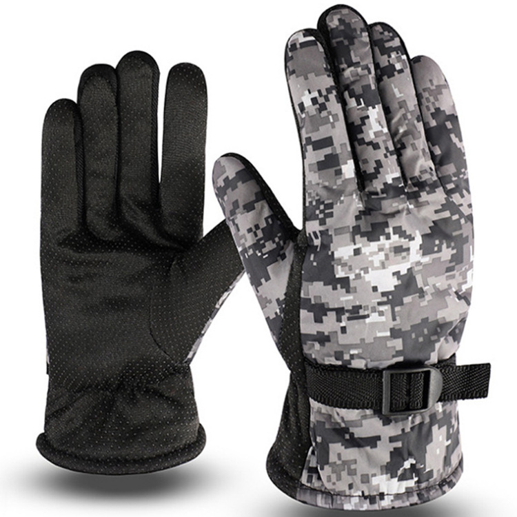 防滑摩托车骑行保暖手套加绒迷彩大棉滑雪手套骑车冬季厂家批发|ms