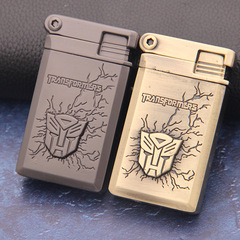 創意雷薩變形金剛防風充氣打火機 個性金屬防風直衝浮雕款打火機