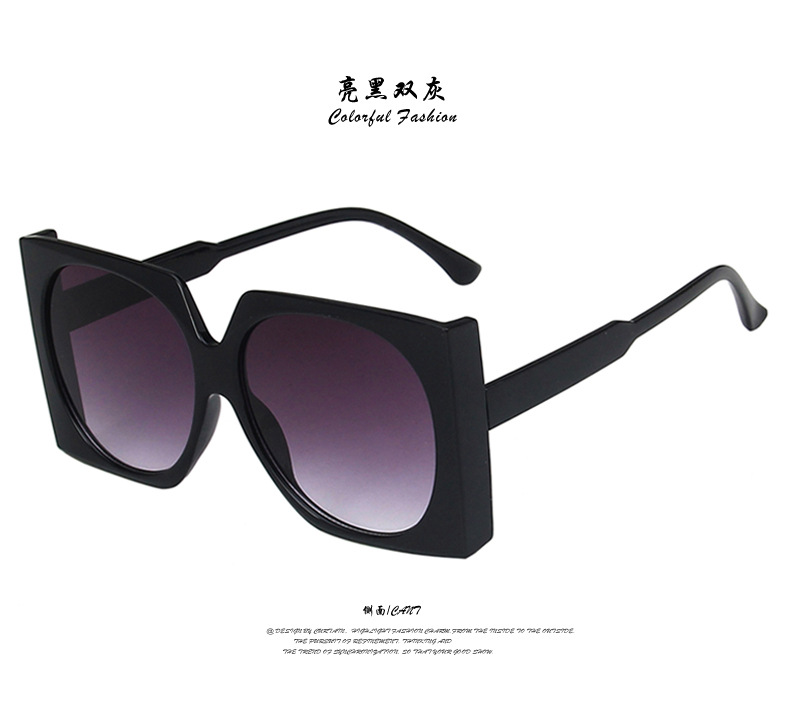 Fashion Big Frame New Ladies Square Trend Street Photography Sunglasses display picture 2