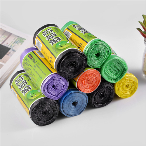 Household Thickened Black Dot Disposable Plastic Trash Bags for Kitchen - Large Size Wet and Dry Waste Bags on a Roll