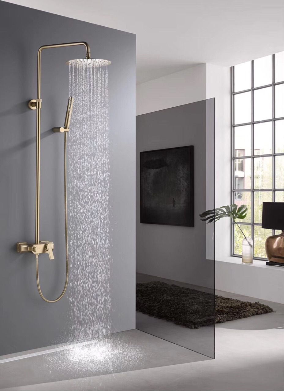 Description Picture 2 of itemBrushed Gold Shower System 10" Shower Faucets Bathroom Rain Shower Head 3-Setting Handheld Shower Faucet Set