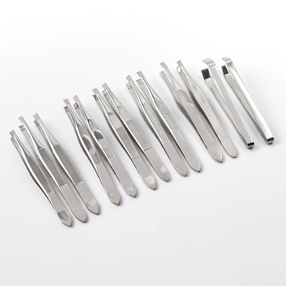 厂家现货直销半镀金粉刺眉夹假睫毛拔毛拔胡子镊子夹化妆美容眉钳