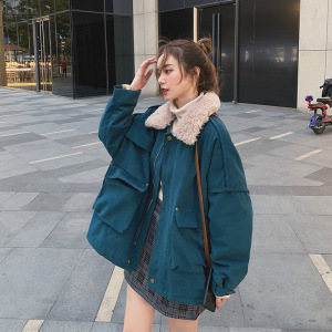 棉服2020新款女短款小棉袄韩版宽松羊羔毛冬季加绒棉衣外套潮