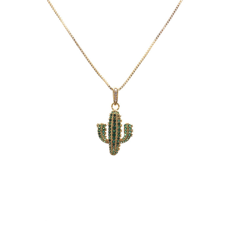 micro-inlaid zircon pendant necklace