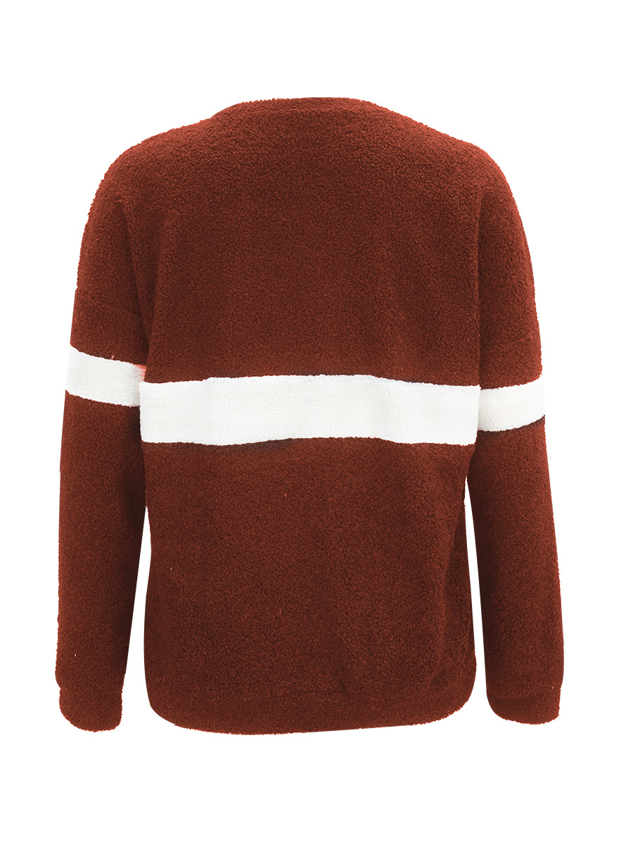 Long Sleeve Striped Stitching Sweater NSAL2882