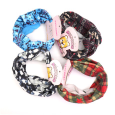 秋冬儿童围脖 韩版印花保暖防风脖套加厚棉毛围巾百变头巾