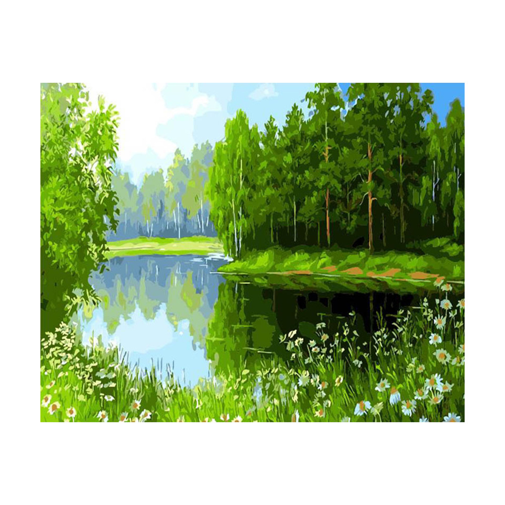 Noche ciudad DIY pintura al óleo digital fábrica al por mayor sin marco combinación apretado marco interior estilo más de 1 unidades entrega