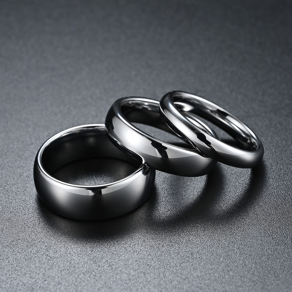 Solid Color Pattern Simple Style Solid Color Tungsten Steel Rings Polishing Stainless Steel Rings