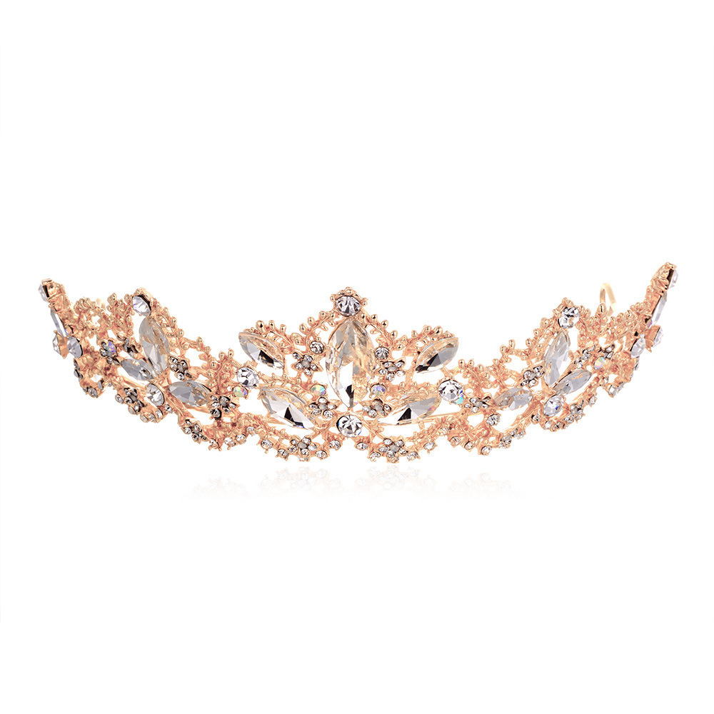 105g Weight Crown Hair Accessories Type Crystal Inlay Material 1 Piece Quantity Daily, Party Occasion Alloy Material Crown Pattern Women's Gender Hollow Out, Inlay Design Shiny, IG Style Style Women's IG Style Shiny Crown Alloy Hollow Out Inlay Crystal Crown 11
