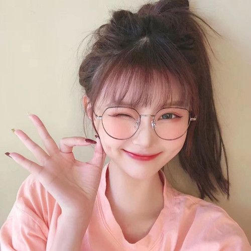 Pinduoduo Irregular Anti-Blue Light Radiation Flat Glasses Frame Can Be Matched With Finished Myopia Glasses For Women With Degree 