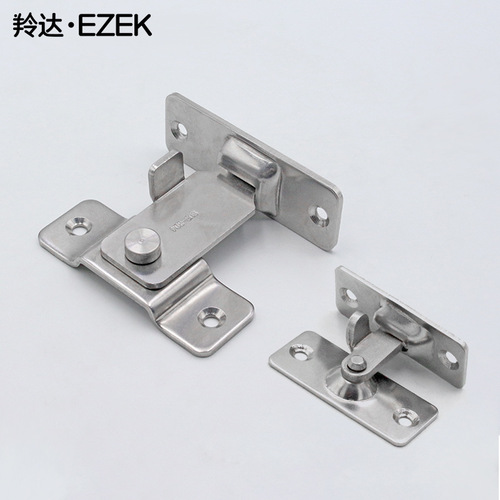 Mini version of stainless steel 90 degree lock door buckle household 90 degree right angle simple sliding door hasp door bolt