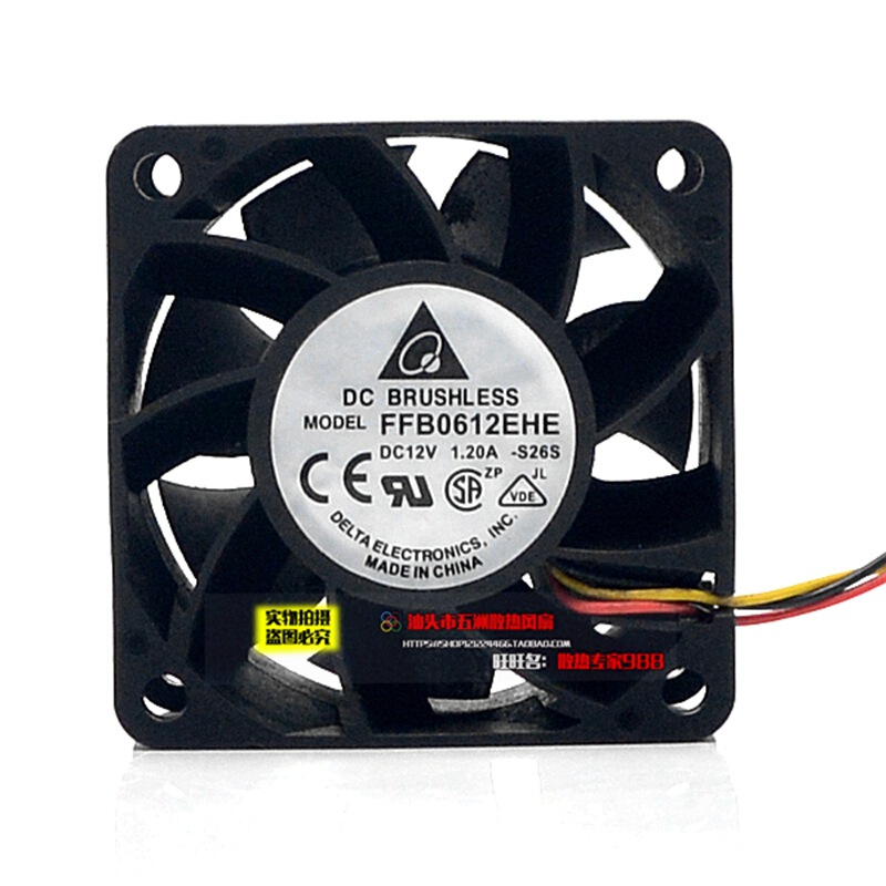 Delta 6038 Ffb0612Ehe 12V 1.2A Double Ball Bearing 6cm Large Air Volume Violent Cooling Fan