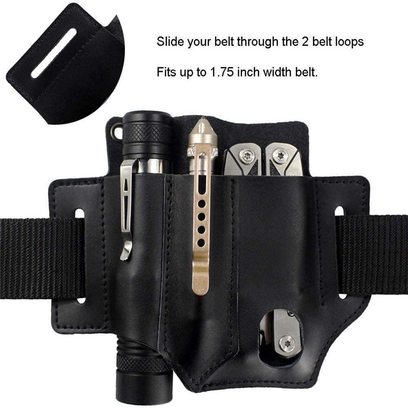 Cross-border en stock EDC herramienta táctica caso de cuero al aire libre bolsa de la cintura de almacenamiento de la linterna al aire libre supervivencia de la cintura colgando billetera