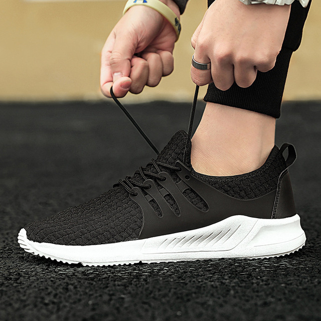 Men’s tennis running casual sports Korean version flying woven shoes