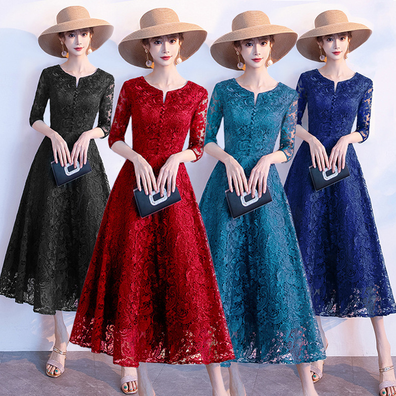 Lace elegant long evening dress
