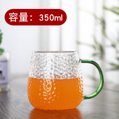 Taza de agua de vidrio de borosilicato lindo simple taza de setas mango de color con tapa de vidrio de oficina en casa taza de una sola capa