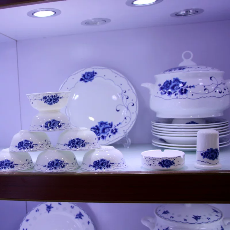 Ceramic blue and white tableware, set for adults, Birthday gift, Chinese style