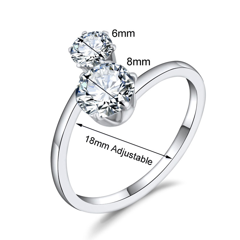 New Fashion Zircon Ring With Diamond Adjustable Ring Wholesale display picture 4