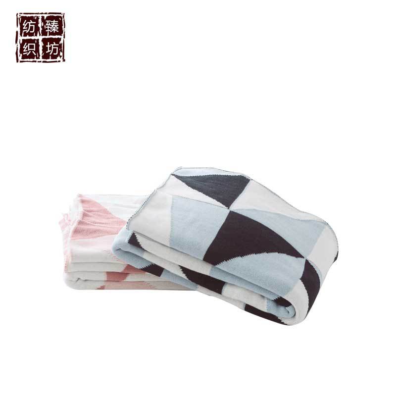 全棉几何针织毛线毯 办公午休休闲毯 沙发盖毯 家居软装厂家直销