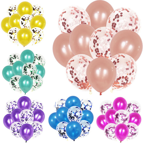 Cross-border ins internet celebrity confetti sequins transparent balloon set wedding room decoration birthday party layout supplies
