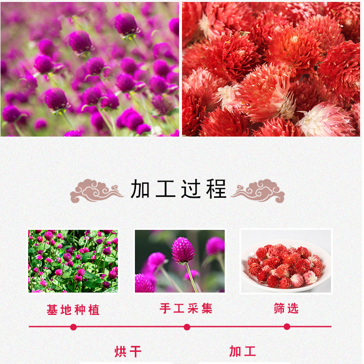 Red Cao Mei Dried Flowers Hong Qiao Mei Natural Sun Dried Herbal Tea Flowers 500g specifications