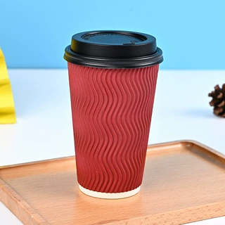 一次性瓦楞纸杯制作加厚咖啡杯奶茶杯子豆浆杯饮料打包杯可定logo