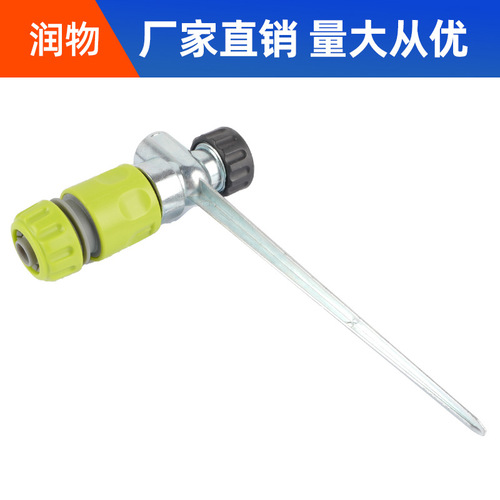 Lawn garden irrigation watering nozzle accessories alloy two-way ground pin sprinkler metal series pin