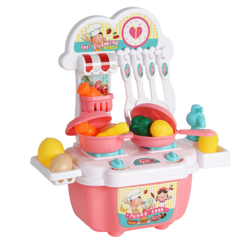 Wholesale children's play house kitchen toy set fruit cutting, children's simulated kitchen utensils, girls' mini cutting fun