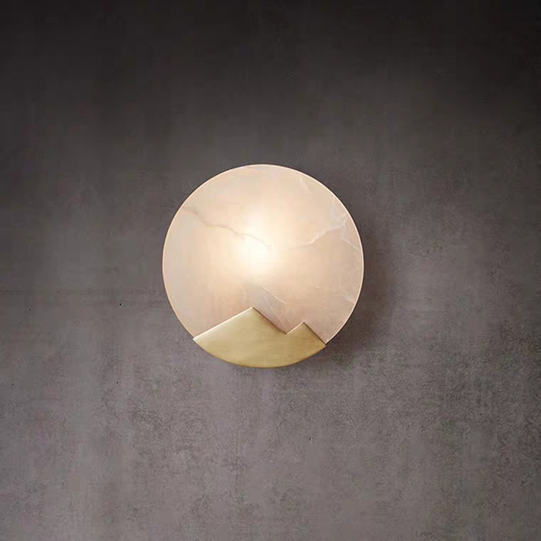 Chinese Style All-copper Wall Lamp Bedroom Living Room Aisle Staircase Marble Bedside Background Wall Nordic Modern Simple Wall Lamp