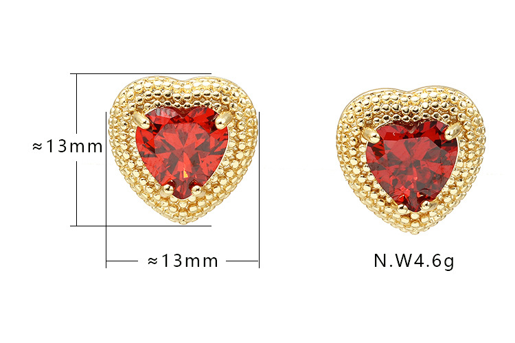 Retro Style Gold-plated Color Heart-shaped Earrings display picture 2