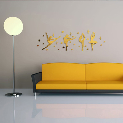 来样定制仕启芭蕾舞舞蹈教室艺术建筑亚克力镜面墙贴厂家直销批发