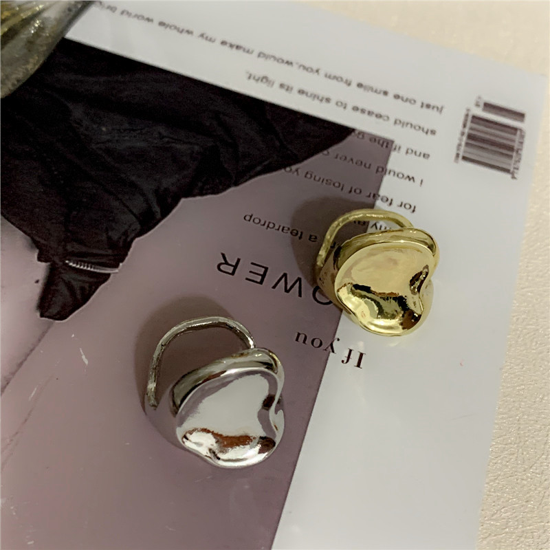 Concave Shaped Ring Fashionable Metal Texture Open Ring display picture 5