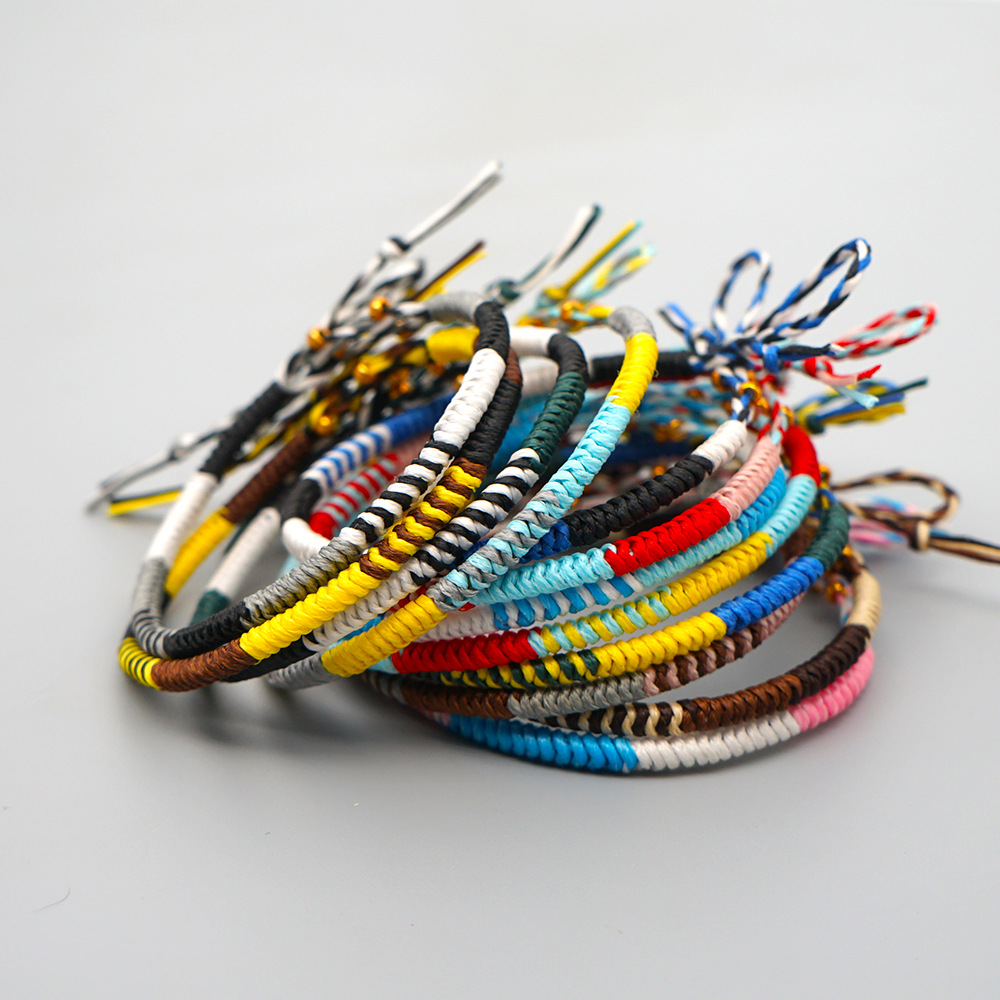 Explosion Small Commodity Bracelet Simple Wax Rope Woven Colorful Natal Rope Bracelet Handmade Jewelry Wholesale Nihaojewelry display picture 19