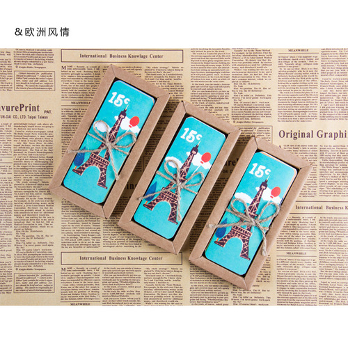5203 Retro Eiffel Tower Bookmark Customization Creative Paper Bookmark British Style Bookmark Wholesale
