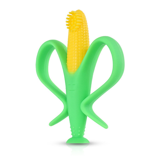 Direct Factory Sales Baby Corn Teether Toothbrush Silicone Corn Toothbrush Baby Silicone Teething Stick Banana Teether