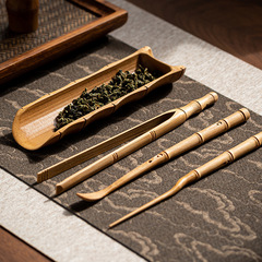 Exquisite bamboo tea scoop three-piece set, tea scoop, tea needle, tea picker and tea clip set, handmade carved tea ceremony six gentlemen.