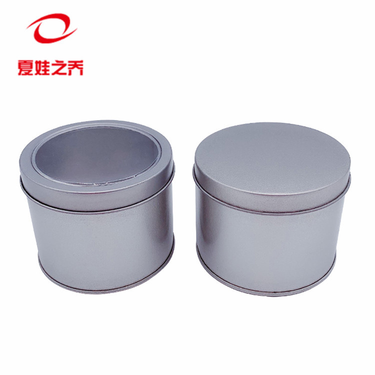 圆形马口铁盒75*60 茶叶铁盒 透明PVC窗抹茶粉包装罐子定制批发|ru