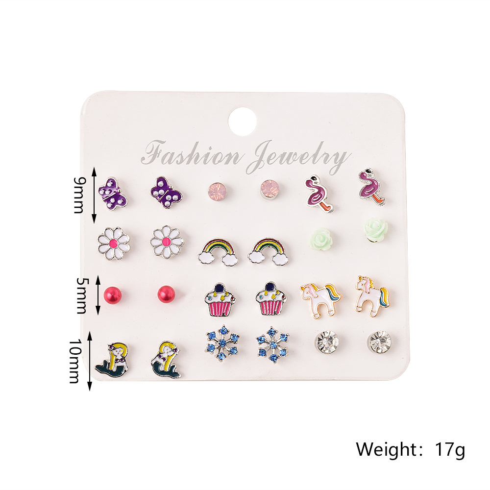 Fashion Flower Multi-color Animal Earrings Set display picture 1