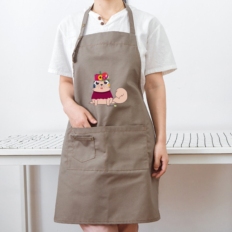 Tienda de flores para mascotas ropa de trabajo delantal cocina moda coreana anti-fouling anti-aceite pareja delantal de cocina logotipo imprimible