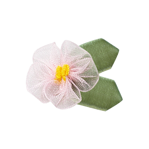 En stock poliéster cinta pequeña flor 3,2 cm amplia Ropa Accesorios DIY material de producción con hojas Cinta pequeña flor