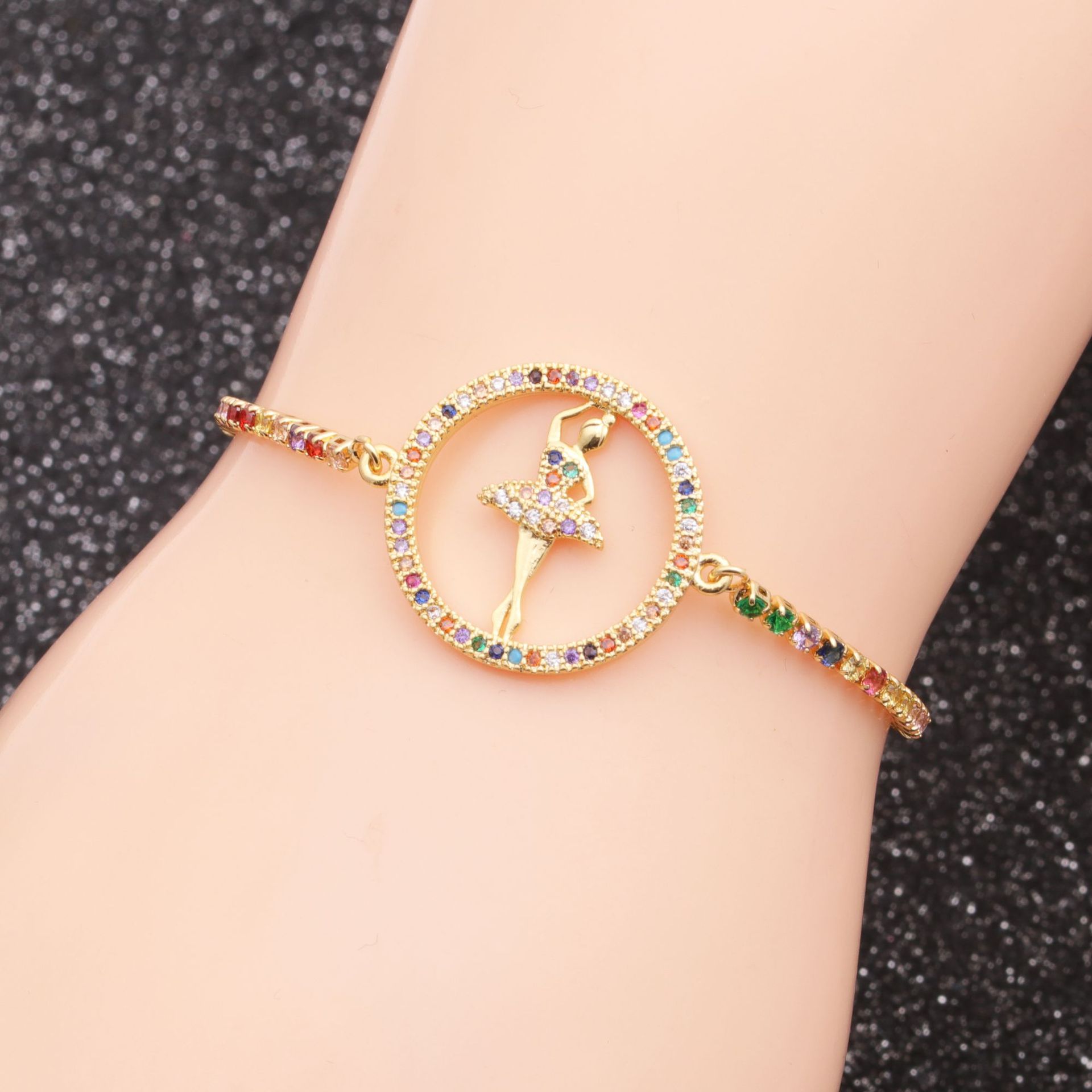 Fashion Jewelry Copper Micro-set Zirconium Ring Adjustable Bracelet Wholesale Nihaojewelry display picture 2