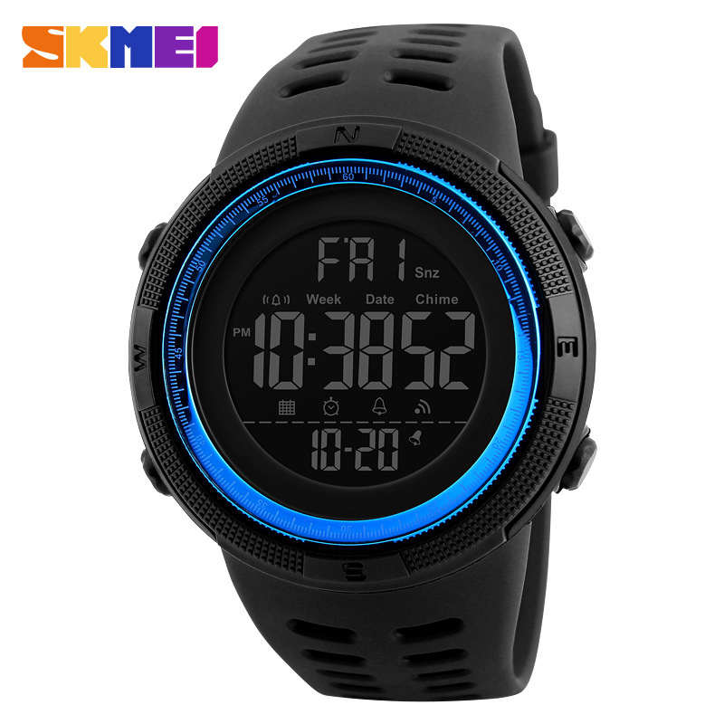 Skmei estudiante deportes al aire libre pantalla digital reloj electrónico moda retroiluminación pareja nuevo reloj electrónico impermeable 1251