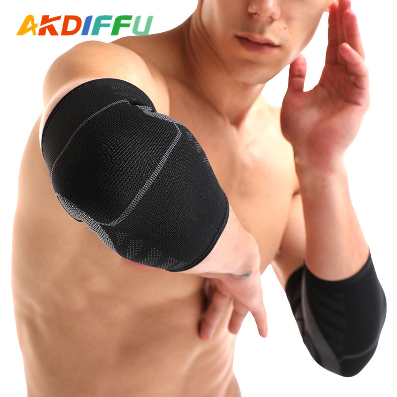 Deportes al aire libre equipo de protección unisex nylon de punto codo pad presión transpirable de cuatro lados elástico codo pad deportes fitness
