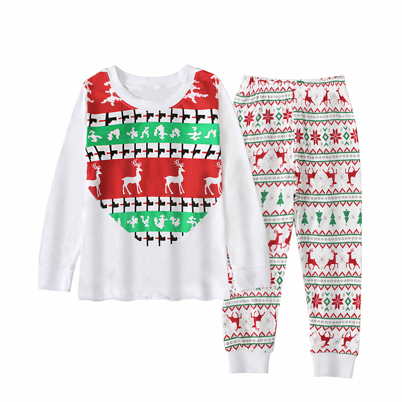 Weihnachten Kinder und mädchen Weihnachten Elch Langarm T-shirt + Hose 2 stück homewear kinder set_voghion.com