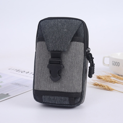 2020跨境男士竖版手机腰包潮流时尚手机包多功能户外运动包现货|ms