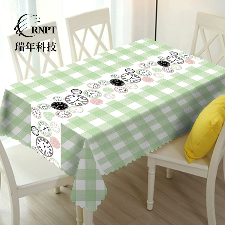 RNPT Ruinan [оптовая продажа производителя] желтая решетчатая водонепроницаемая скатерть ПВХ пластиковая скатерть бытовая скатерть