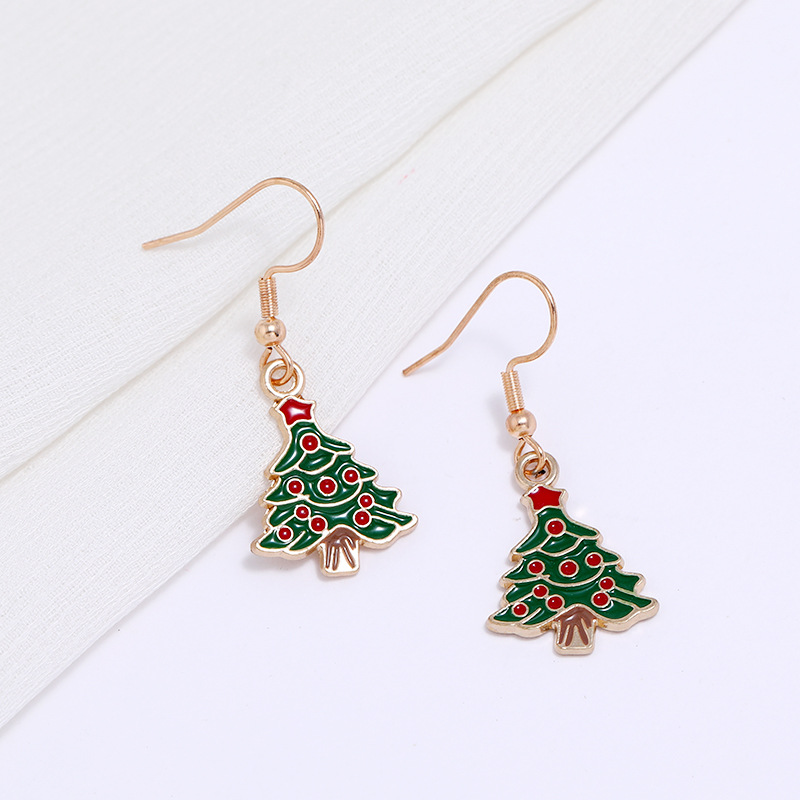 Cartoon Christmas Tree Santa Claus Seris Earrings Wholesale Nihaojewelry display picture 5
