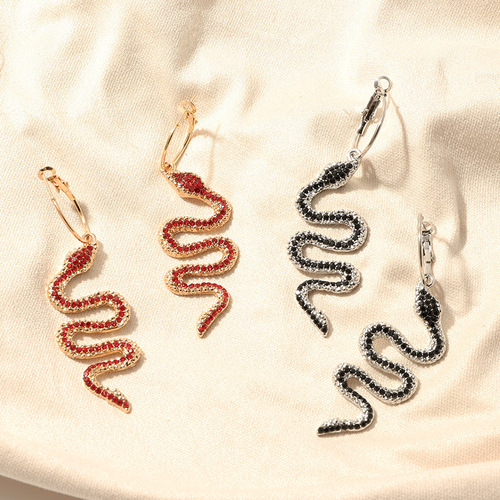 jewelry Women ballroom latin dance performance metal diamond Snake Earrings personalized earrings