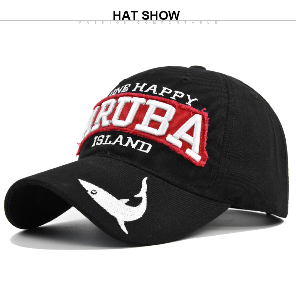 Baseball Cap For Men Embroidered Shark Letter Duckbill Sun Hat_voghion.com